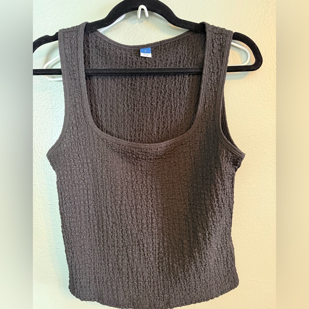 Old Navy Textured Charcoal Tank Top